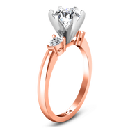 Three Stone Diamond EngagementRing Eliza Pear Shape 14K Rose Gold