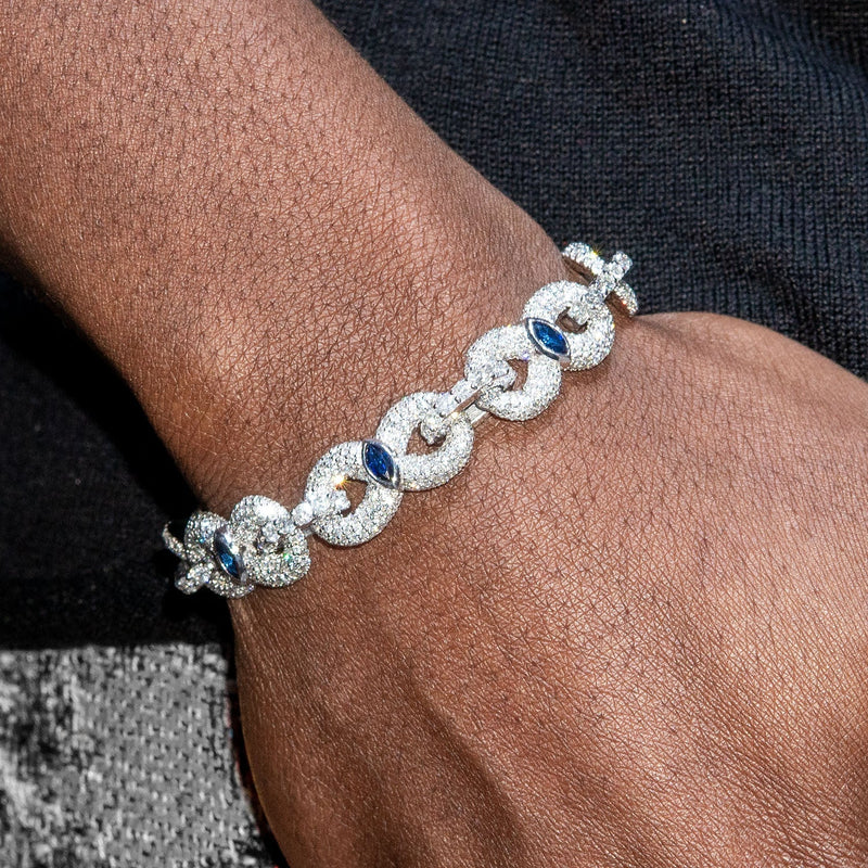 High End Jewelry - Iced Out Sapphire Bracelet