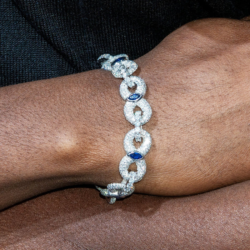 High End Jewelry - Iced Out Sapphire Bracelet