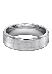 Mens Silver Plain Tungsten Style Ring | Appx 9.4 Grams
