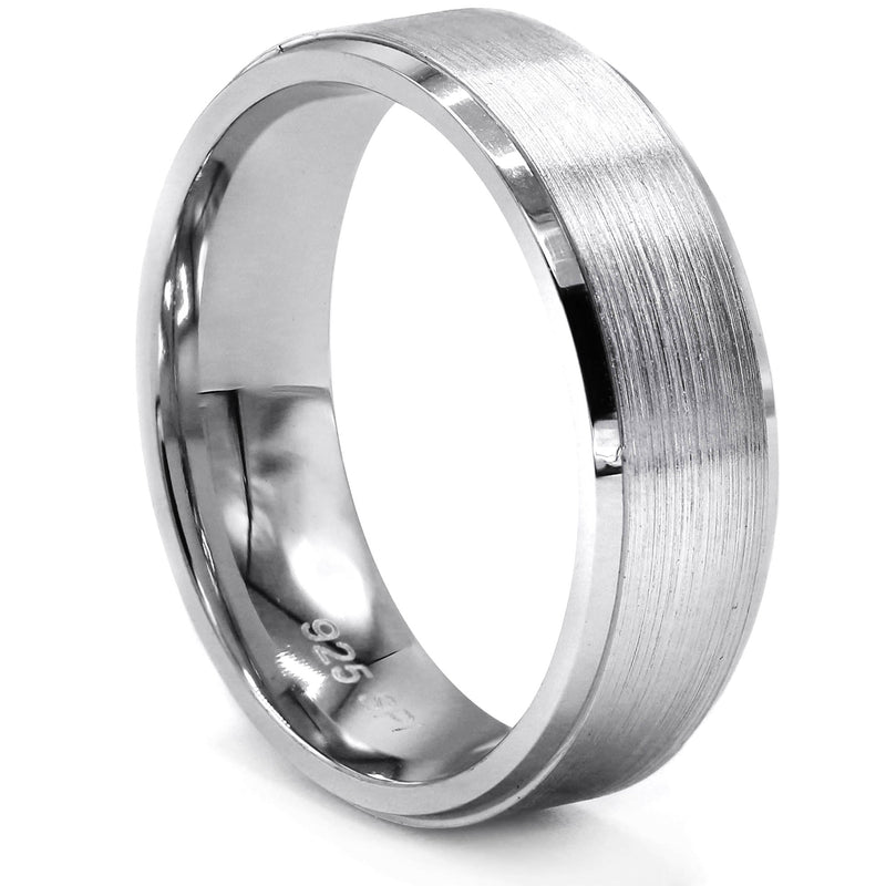 Mens Silver Plain Tungsten Style Ring | Appx 9.4 Grams