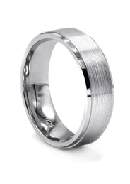 Mens Silver Plain Tungsten Style Ring | Appx 9.4 Grams