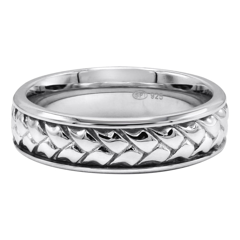 Mens Silver Braided Wedding Band | Appx 8.6 Grams