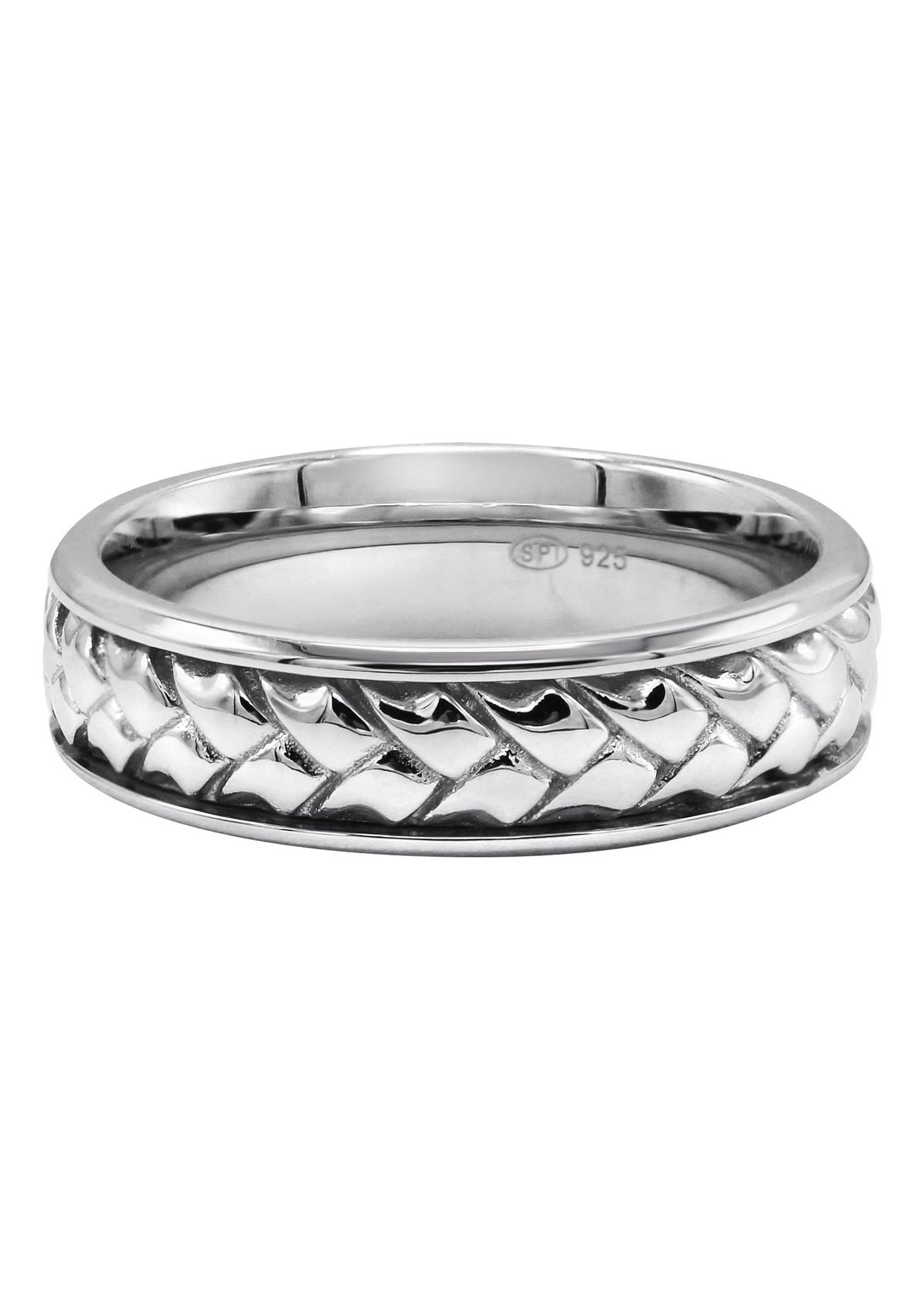 Mens Silver Braided Wedding Band | Appx 8.6 Grams