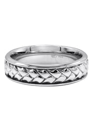 Mens Silver Braided Wedding Band | Appx 8.6 Grams