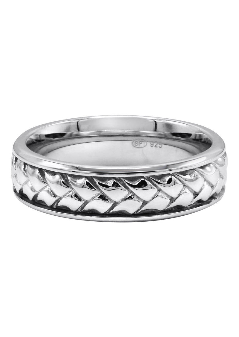 Mens Silver Braided Wedding Band | Appx 8.6 Grams