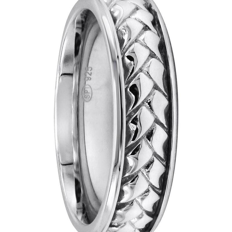 Mens Silver Braided Wedding Band | Appx 8.6 Grams