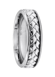 Mens Silver Braided Wedding Band | Appx 8.6 Grams