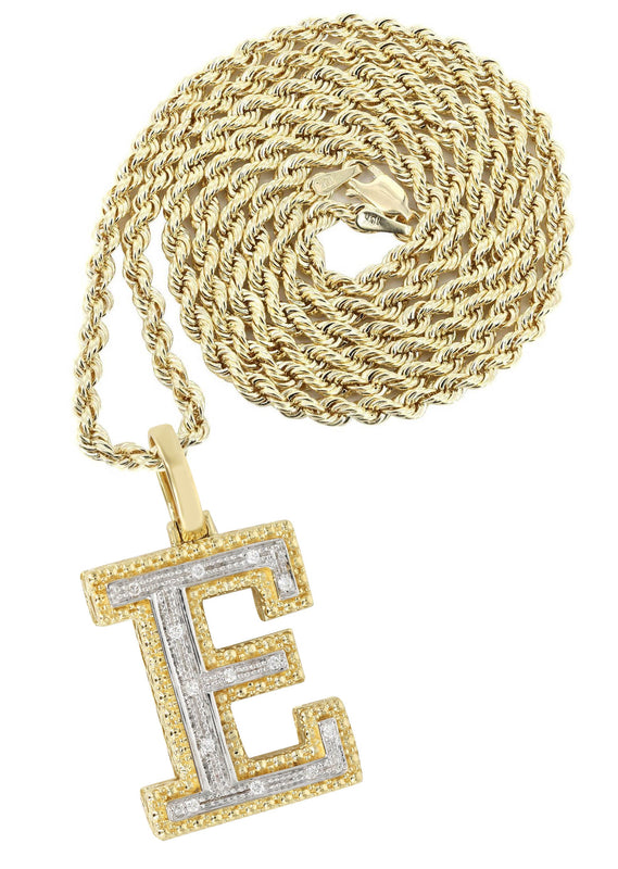 Diamond 10K Yellow Gold Letter 
