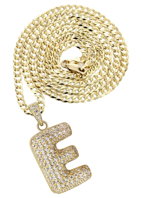 10K Yellow Gold Bubble Letter 