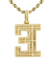Diamond 10K Yellow Gold Letter "E" Necklace | Appx. 13.9 Grams