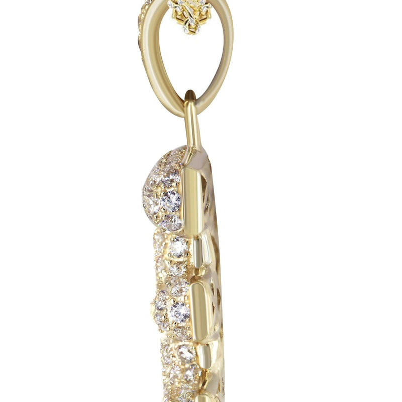 10K Yellow Gold Bubble Letter "E" CZ Necklace | Appx. 13.3 Grams
