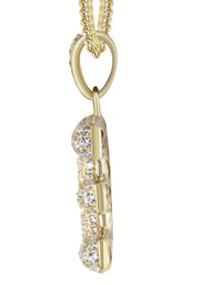 10K Yellow Gold Bubble Letter "E" CZ Necklace | Appx. 13.3 Grams