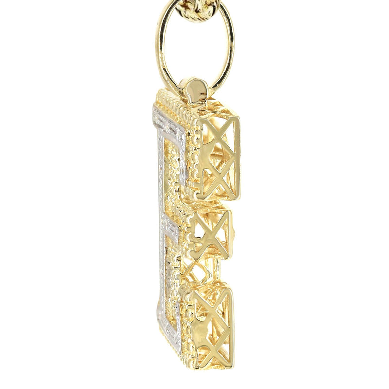 Diamond 10K Yellow Gold Letter "E" Necklace | Appx. 13.9 Grams