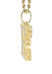 Diamond 10K Yellow Gold Letter "E" Necklace | Appx. 13.9 Grams