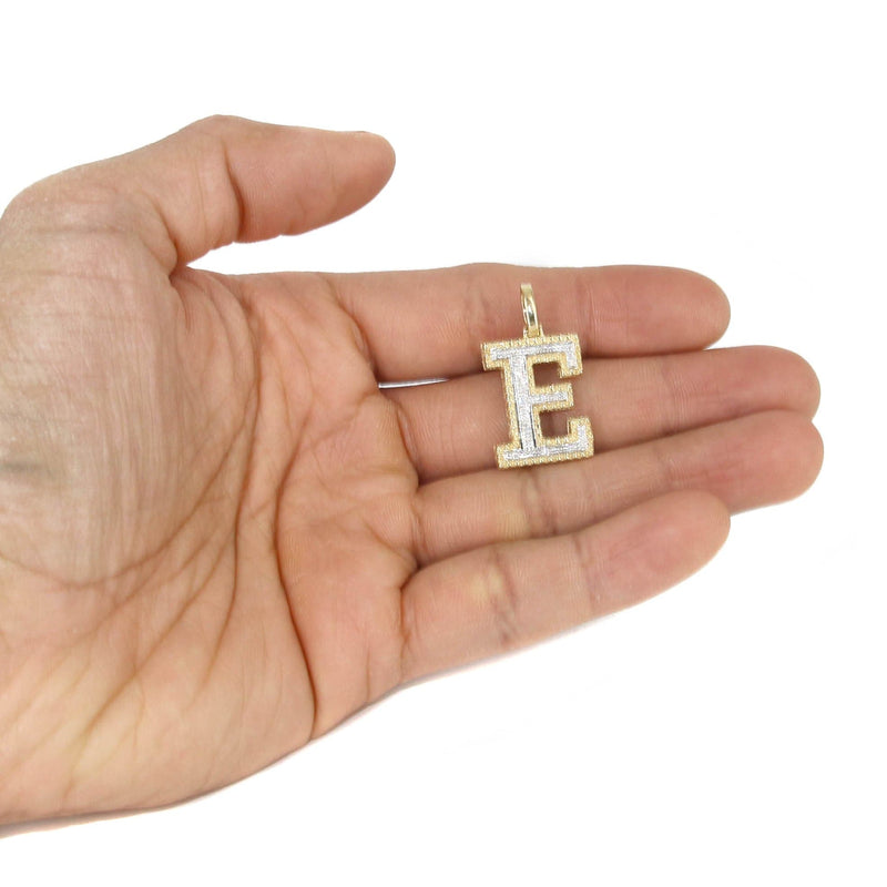 Diamond 10K Yellow Gold Letter "E" Necklace | Appx. 13.9 Grams