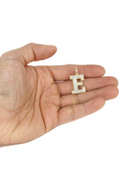 Diamond 10K Yellow Gold Letter "E" Necklace | Appx. 13.9 Grams