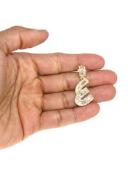 14K Yellow Gold Letter "E" Baguette Diamond Necklace | 1.96 Carats