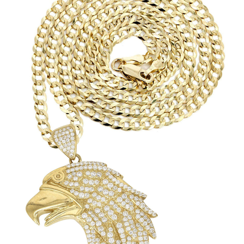 10K Yellow Gold Eagle Head Necklace | Appx. 20 Grams