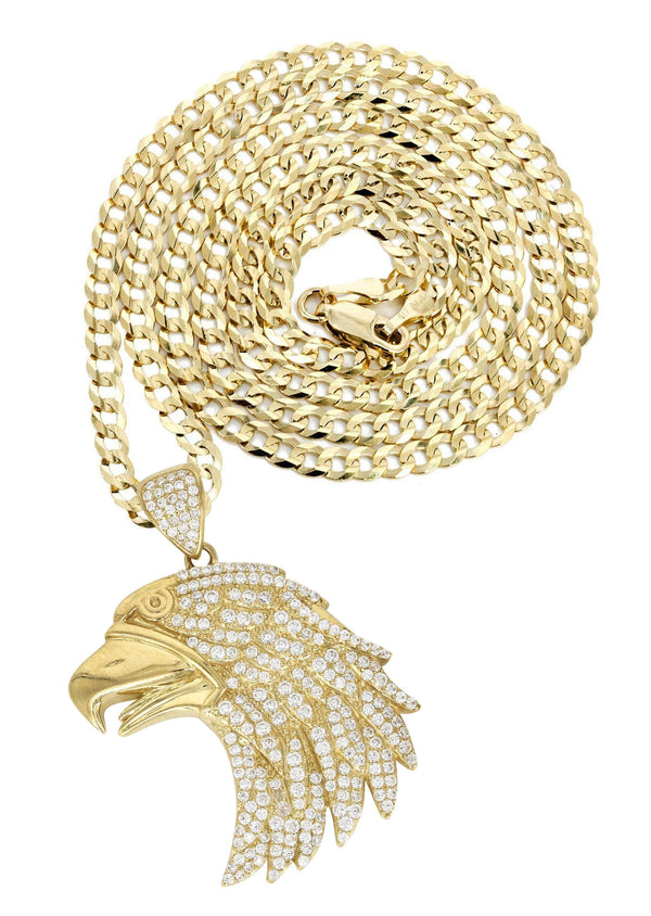 10K Yellow Gold Eagle Head Necklace | Appx. 20 Grams