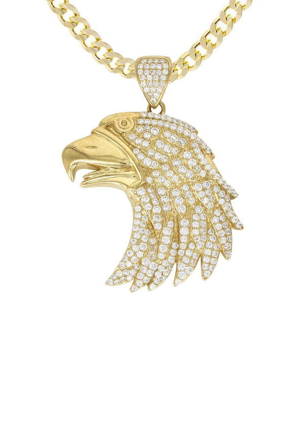 10K Yellow Gold Eagle Head Necklace | Appx. 20 Grams