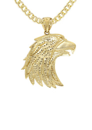 10K Yellow Gold Eagle Head Necklace | Appx. 20 Grams