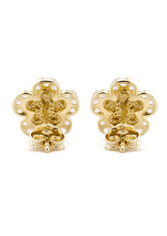 10K Gold Flower Nugget Earrings | Appx 0.4 Inches Wide | Style #93