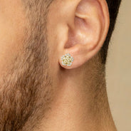 10K Gold Flower Nugget Earrings | Appx 0.4 Inches Wide | Style #93