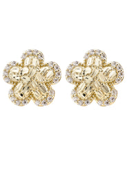 10K Gold Flower Nugget Earrings | Appx 0.5 Inches Wide | Style #89