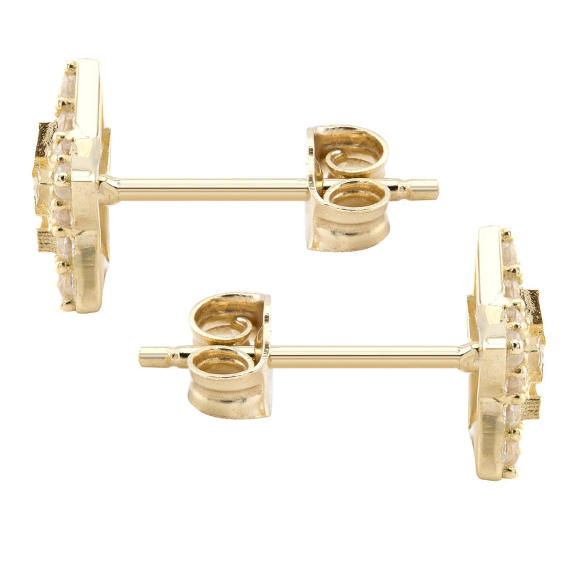 10K Gold Star Nugget Earrings | Appx 0.3 Inches Wide | Style #85
