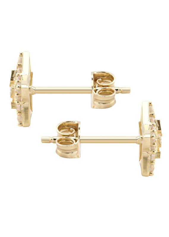 10K Gold Star Nugget Earrings | Appx 0.3 Inches Wide | Style #85