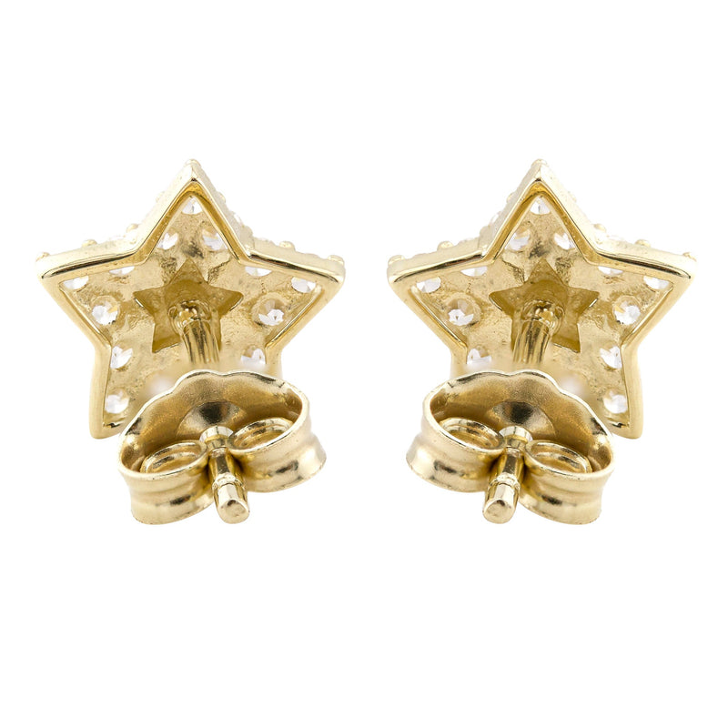 10K Gold Star Nugget Earrings | Appx 0.3 Inches Wide | Style #85