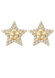 10K Gold Star Nugget Earrings | Appx 0.5 Inches Wide | Style #81