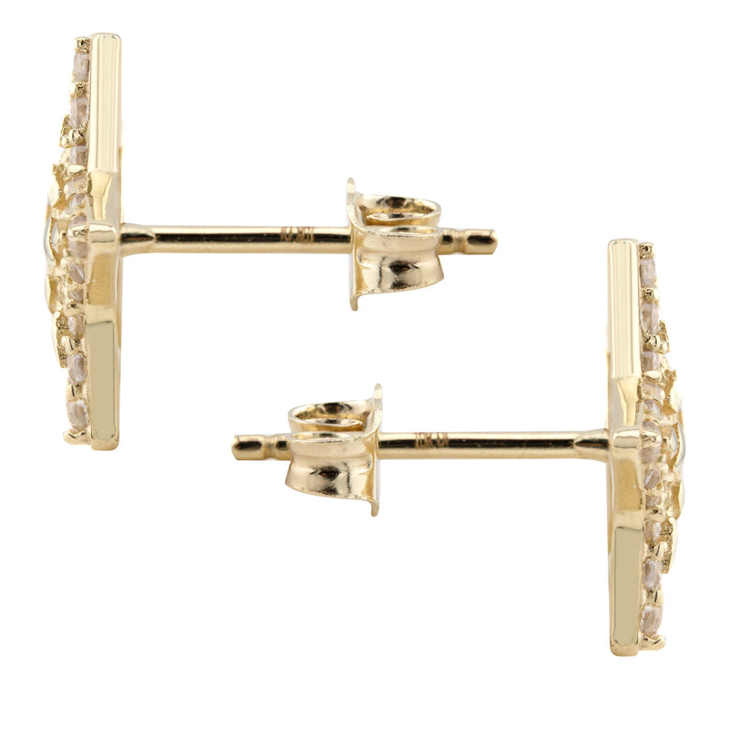 10K Gold Star Nugget Earrings | Appx 0.5 Inches Wide | Style #81
