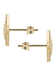 10K Gold Star Nugget Earrings | Appx 0.5 Inches Wide | Style #81