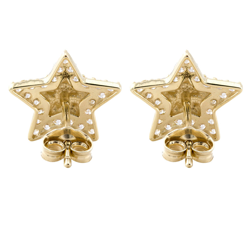 10K Gold Star Nugget Earrings | Appx 0.5 Inches Wide | Style #81