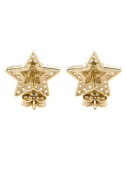 10K Gold Star Nugget Earrings | Appx 0.5 Inches Wide | Style #81