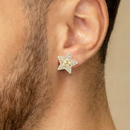 10K Gold Star Nugget Earrings | Appx 0.5 Inches Wide | Style #81