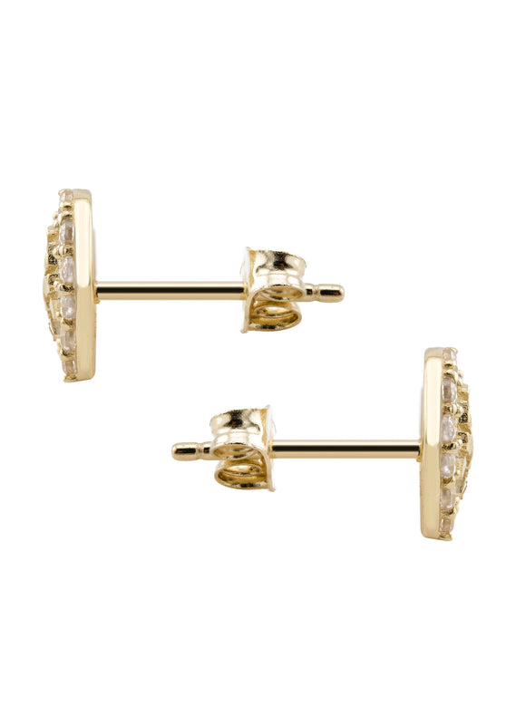 10K Gold Heart Nugget Earrings | Appx 0.3 Inches Wide | Style #77