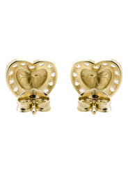 10K Gold Heart Nugget Earrings | Appx 0.3 Inches Wide | Style #77