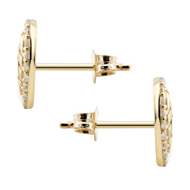 10K Gold Heart Nugget Earrings | Appx 0.4 Inches Wide | Style #73