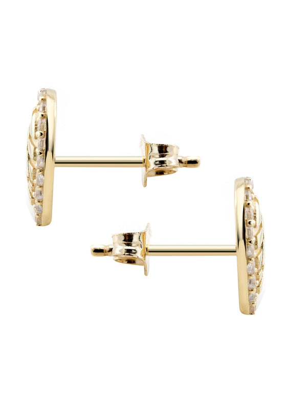 10K Gold Heart Nugget Earrings | Appx 0.4 Inches Wide | Style #73