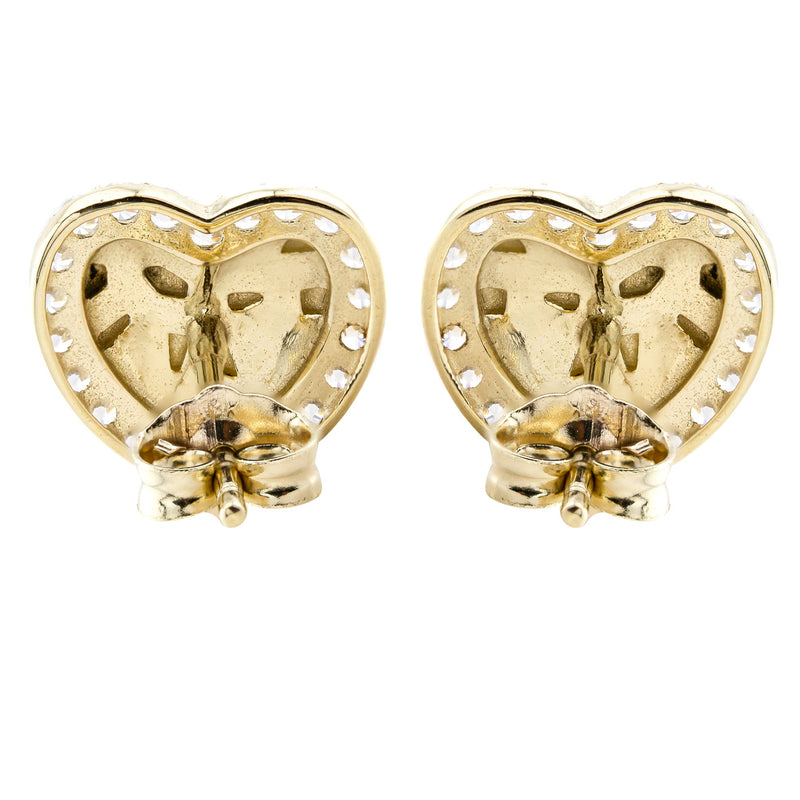 10K Gold Heart Nugget Earrings | Appx 0.4 Inches Wide | Style #73