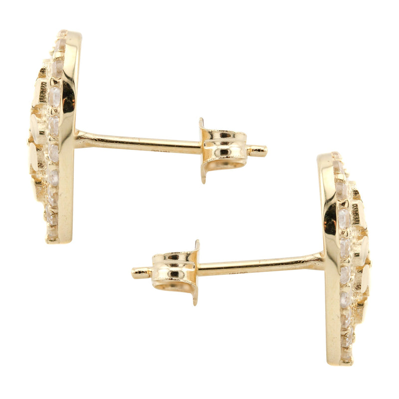 10K Gold Heart Nugget Earrings | Appx 0.5 Inches Wide | Style #69