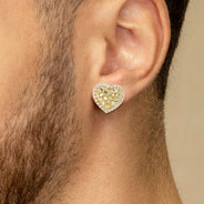 10K Gold Heart Nugget Earrings | Appx 0.5 Inches Wide | Style #69