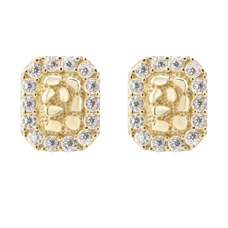 10K Gold Nugget Earrings | Appx 0.3 Inches Wide | Style #65