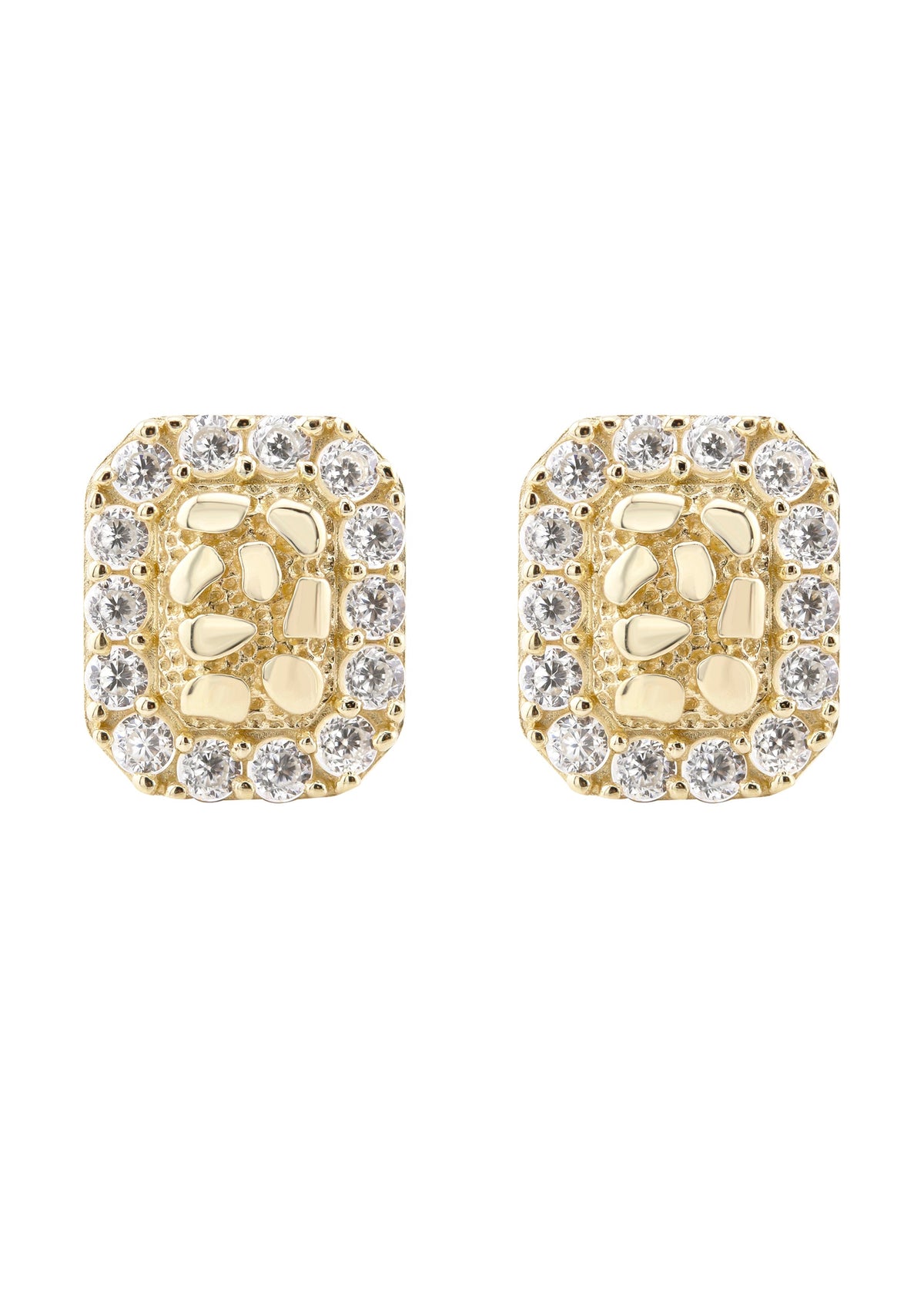 10K Gold Nugget Earrings | Appx 0.3 Inches Wide | Style #65