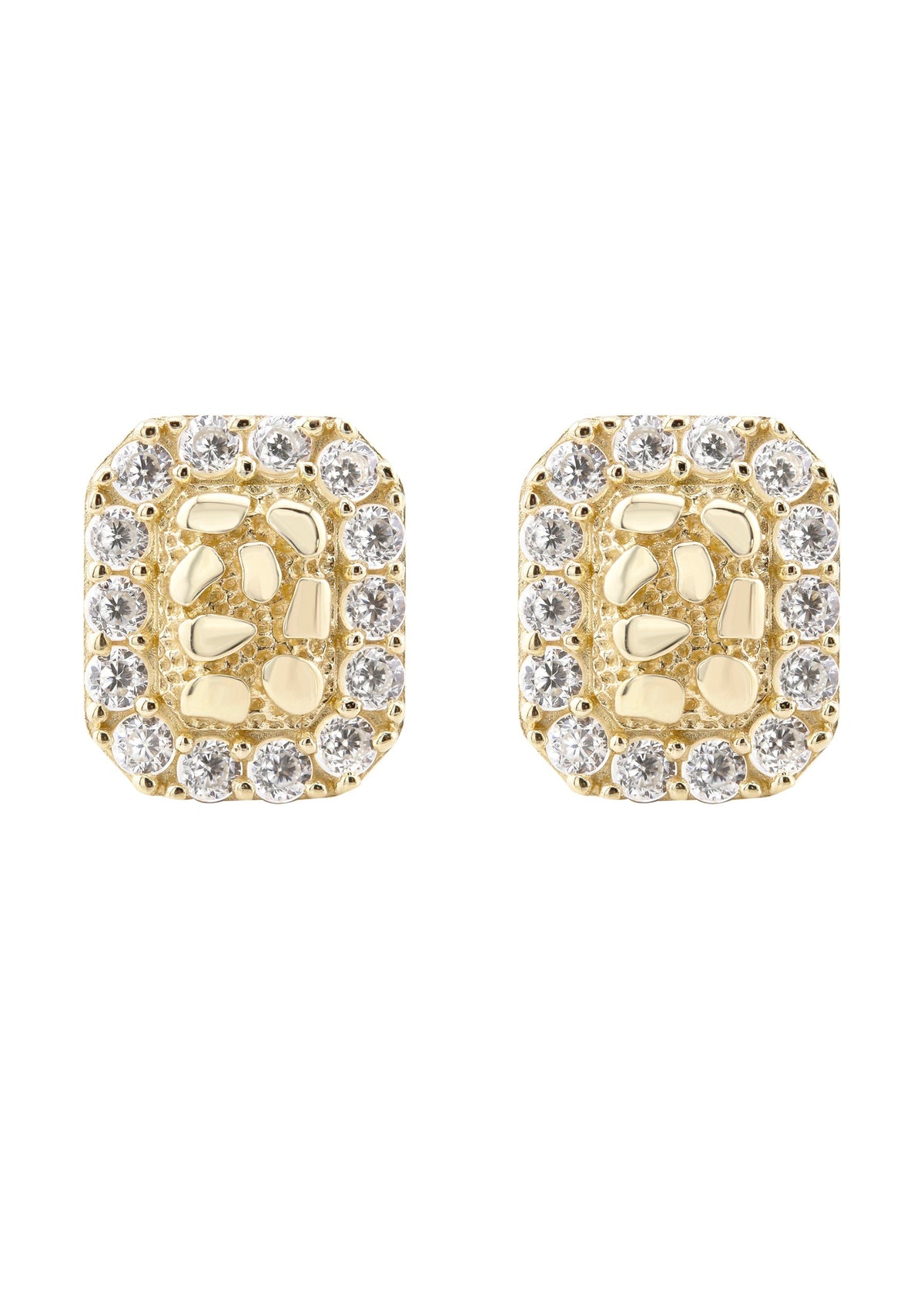 10K Gold Nugget Earrings | Appx 0.3 Inches Wide | Style #65