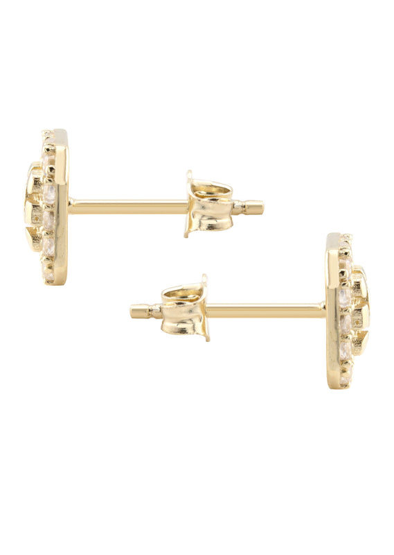 10K Gold Nugget Earrings | Appx 0.3 Inches Wide | Style #65