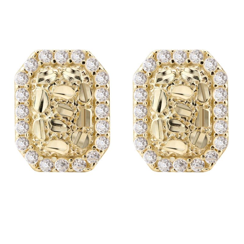 10K Gold Nugget Earrings | Appx 0.3 Inches Wide | Style #61